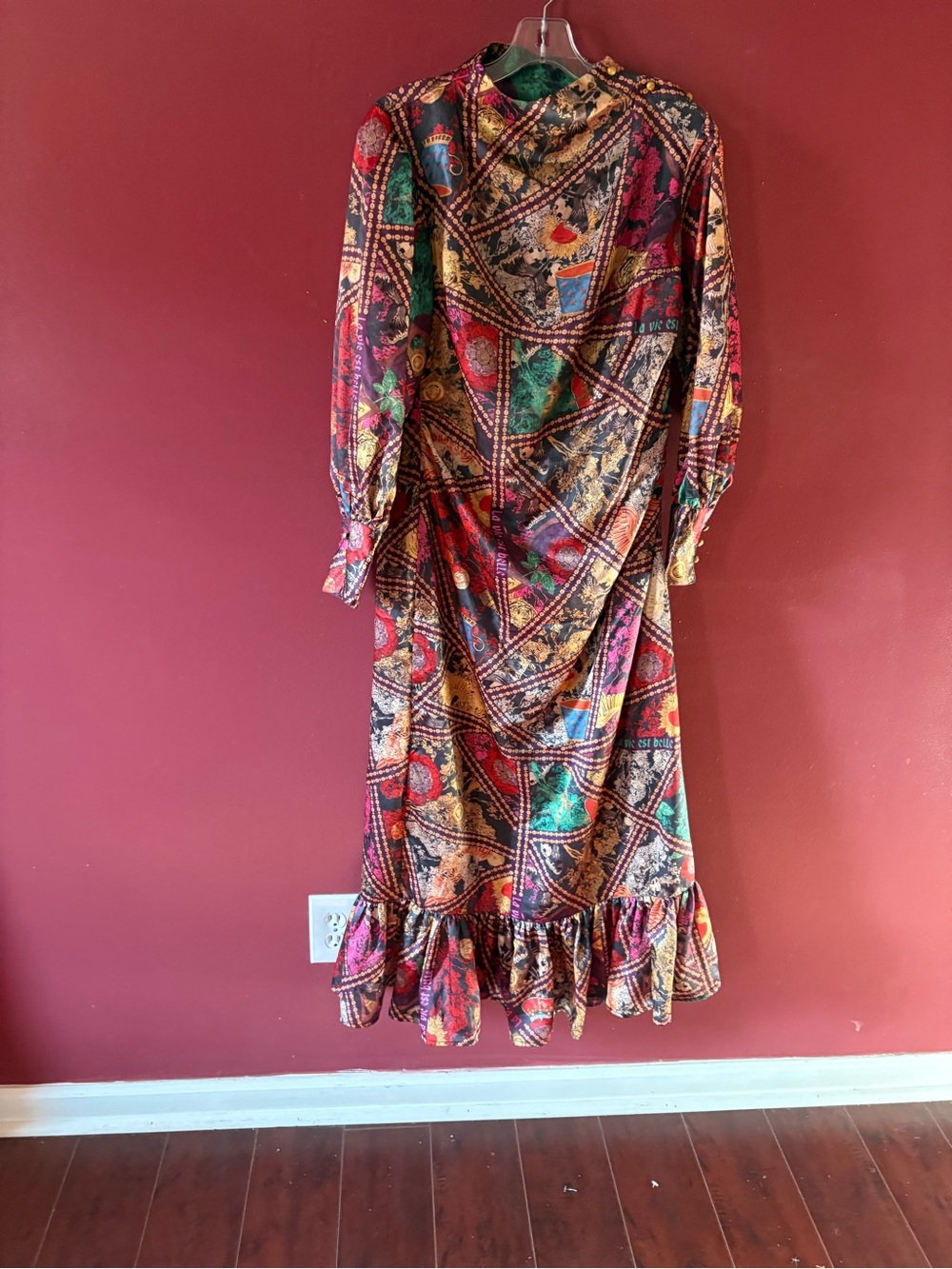 Multicolor Bohemian Maxi Dress with Ruffle Hem